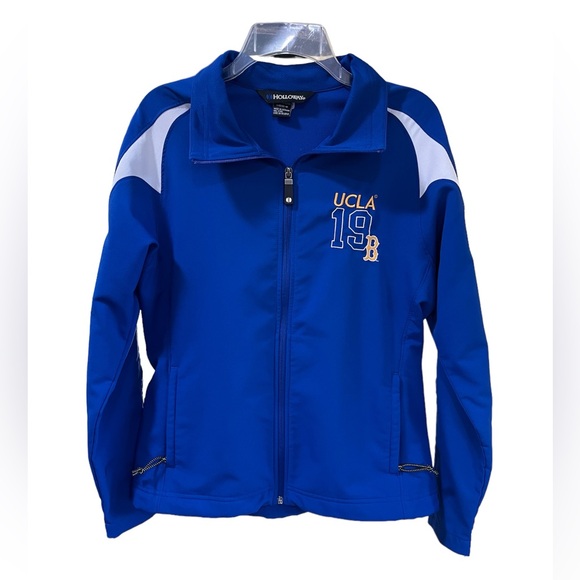 UCLA Bruins Track Jacket 19 Medium Women Holloway Full Zip Pockets Blue Yellow - Picture 5 of 12